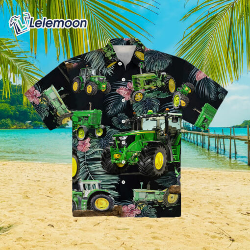 Green Tractor Leaf Tropical Hawaii Shirt