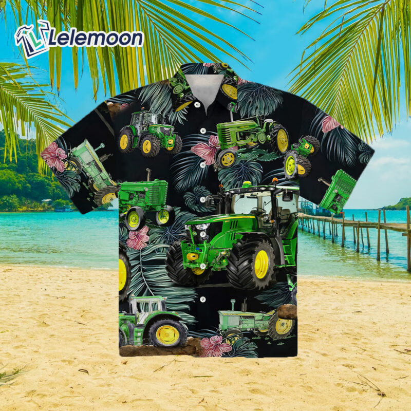 Green Tractor Leaf Tropical Hawaii Shirt Green Tractor Leaf Tropical Hawaii Shirt