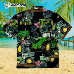 Green Tractor Leaf Tropical Hawaii Shirt $36.95