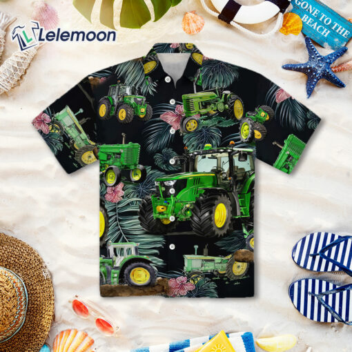 Green Tractor Leaf Tropical Hawaii Shirt