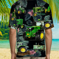 Green Tractor Leaf Tropical Hawaii Shirt $36.95