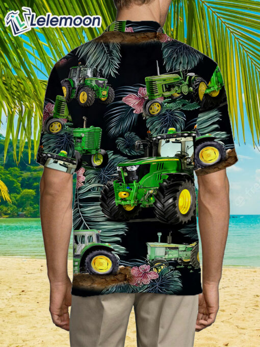 Green Tractor Leaf Tropical Hawaii Shirt $36.95