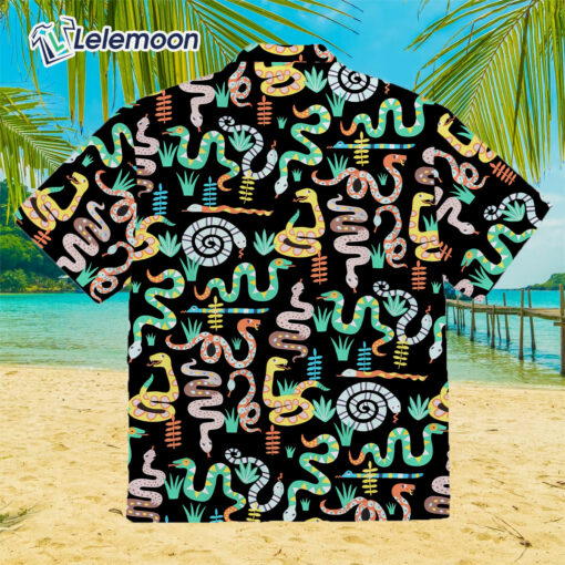 Snakes Pattern In Black Hawaiian Shirt $36.95