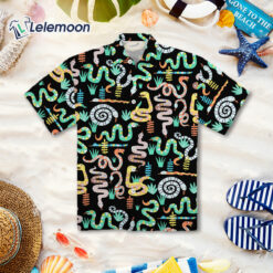 Snakes Pattern In Black Hawaiian Shirt