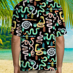 Snakes Pattern In Black Hawaiian Shirt $36.95