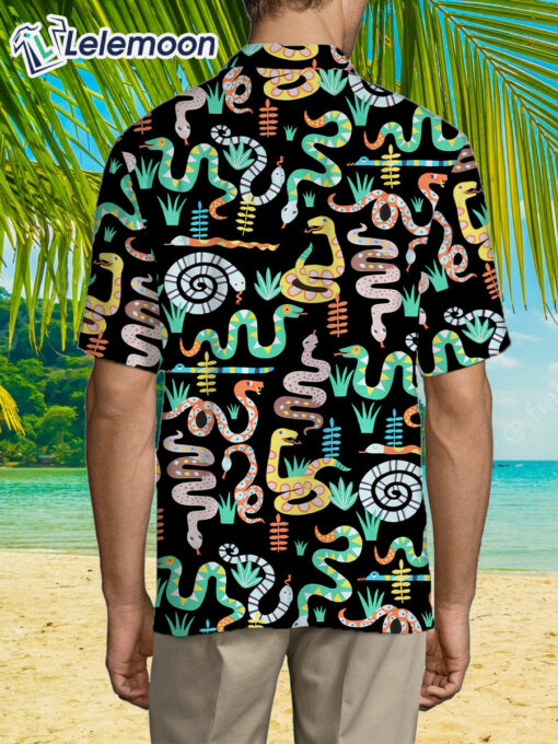 Snakes Pattern In Black Hawaiian Shirt $36.95
