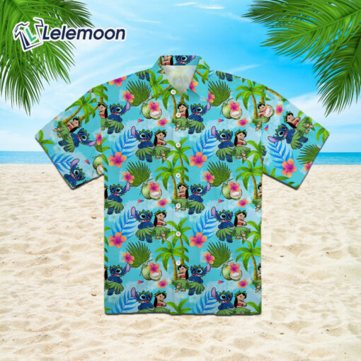 Lilo And Stitch Button Down Hawaiian Shirt $36.95