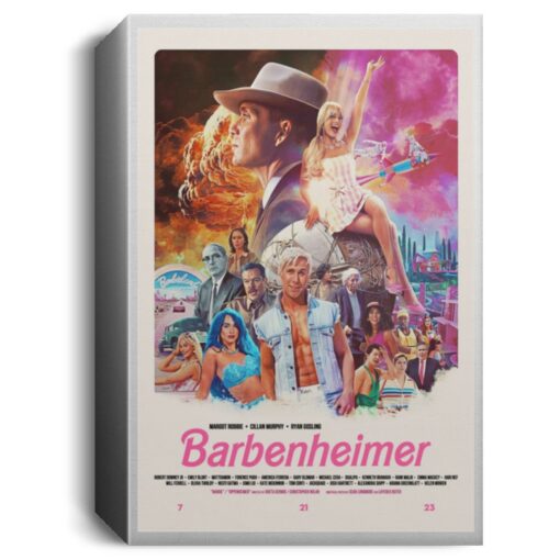 Barbie Oppenheimer Barbenheimer Collaboration All Characters Poster, Canvas $21.95