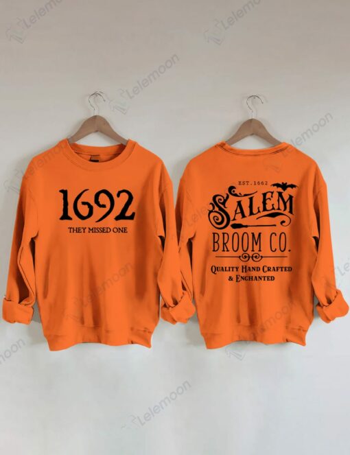 1692 They Missed One Salem Broom Co Halloween Sweatshirt