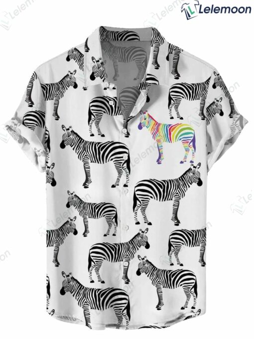 Be Yourself Rainbow Zebra Short Sleeve Shirt