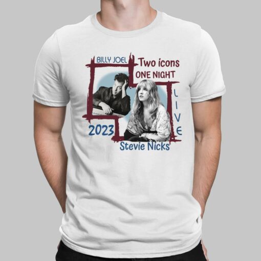 Billy Joel Stevie Nick Two Icons One Night 2023 T-Shirt, Hoodie, Women Tee, Sweatshirt