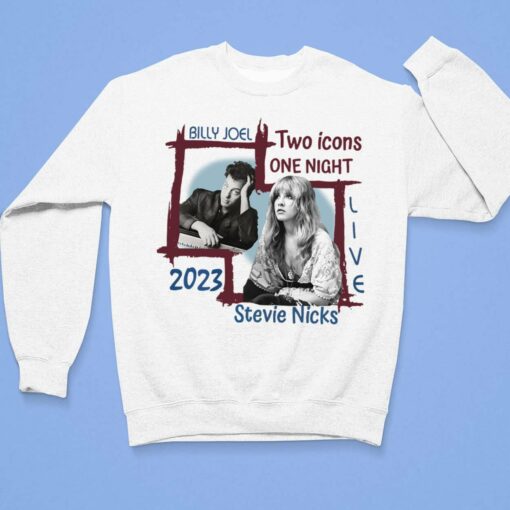 Billy Joel Stevie Nick Two Icons One Night 2023 T-Shirt, Hoodie, Women Tee, Sweatshirt $19.95