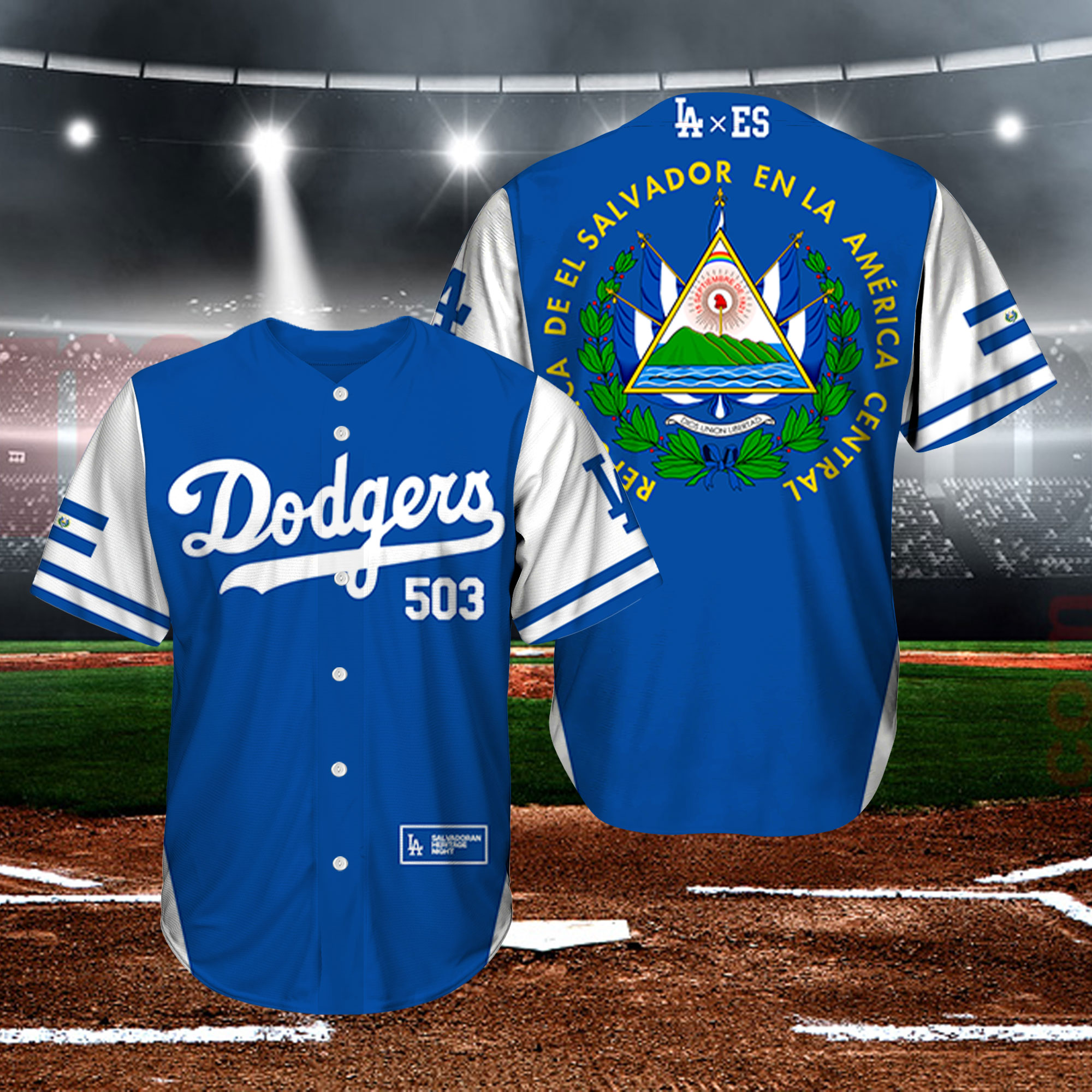 2023 Salvadoran Heritage Night Dodgers Jersey Giveaway - Lelemoon