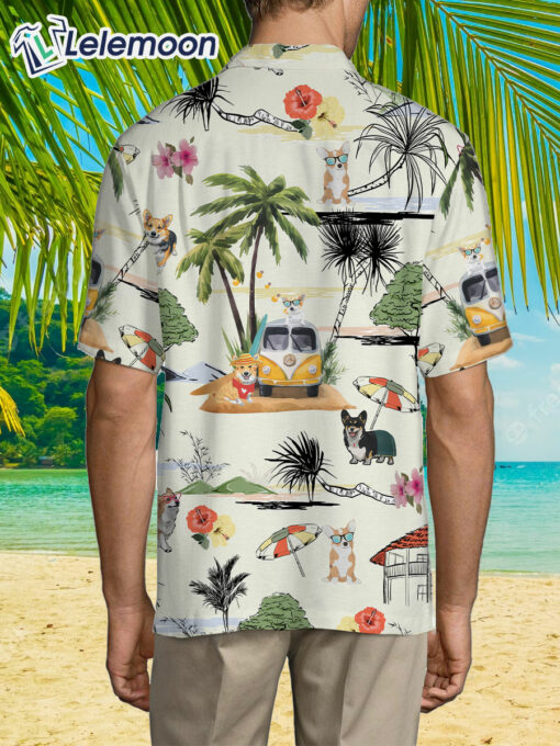 Corgi Hawaii Beach Hawaiian Shirt $36.95
