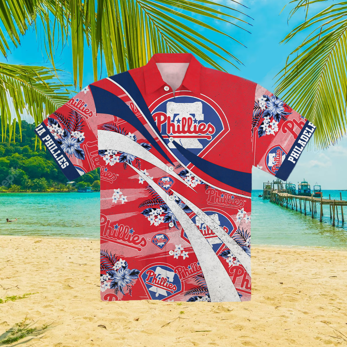 Phillies Aloha Button-Down Hawaiian Shirt - Lelemoon