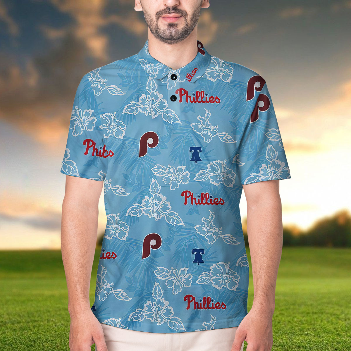 Phillies Tropical Flower Polo Shirt - Lelemoon