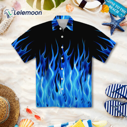 Benny's Blue Flames Bowling Hawaiian Shirt
