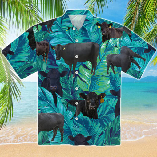 Black Angus Cow Hawaiian Shirt