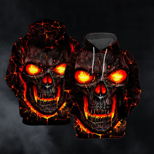 Lava Skull Unique Multicolor Hoodie 3D