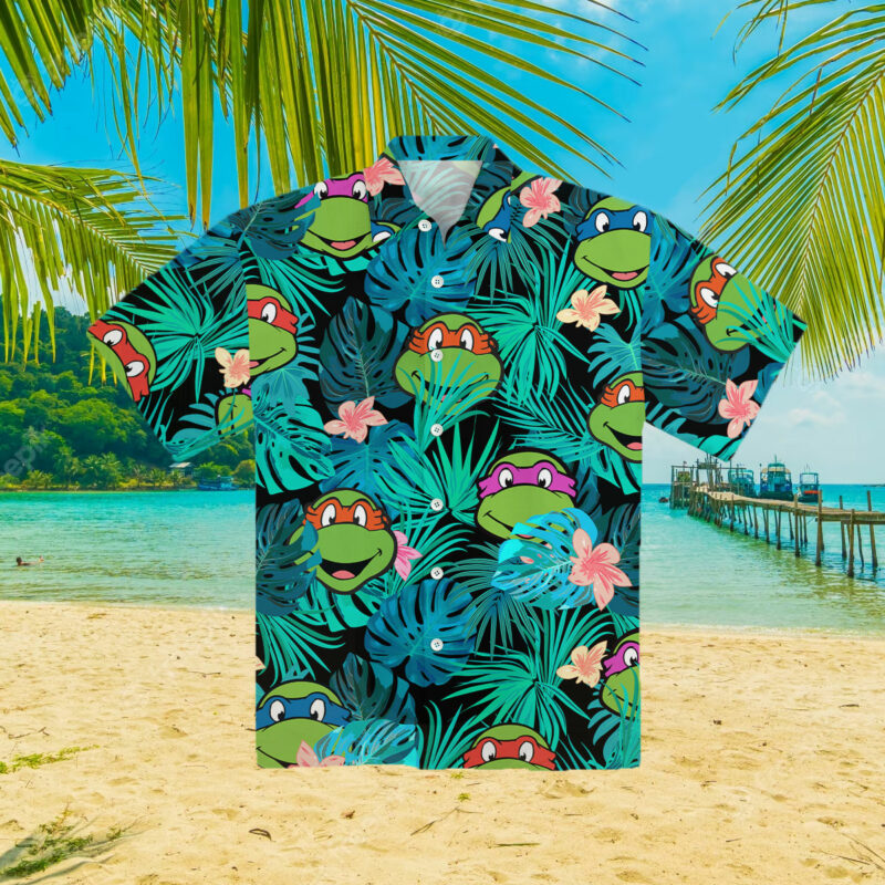 Teenage Mutant Ninja Turtles Button Up Hawaiian Shirt