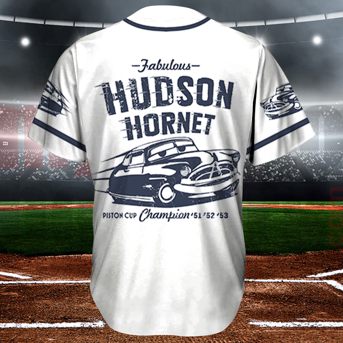 Personalize Cars Hudson Hornet Piston Cup Champion Custom Baseball Jersey  Shirt - Lelemoon