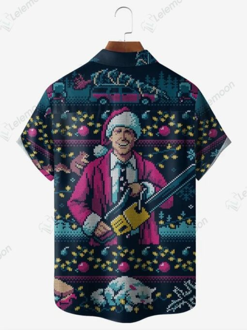 Clark Griswold Christmas Short Sleeve Casual Hawaiian T-Shirt $36.95