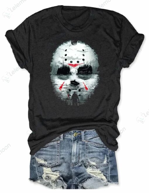 Jason Voorhees Crystal Camp Lake On Face Shirt