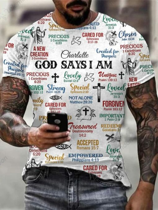 Men Faith What God Says About You Print Shirt