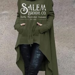 Salem Broom Co Hooded windbreaker Irregular Long Sleeve Sweatshirt