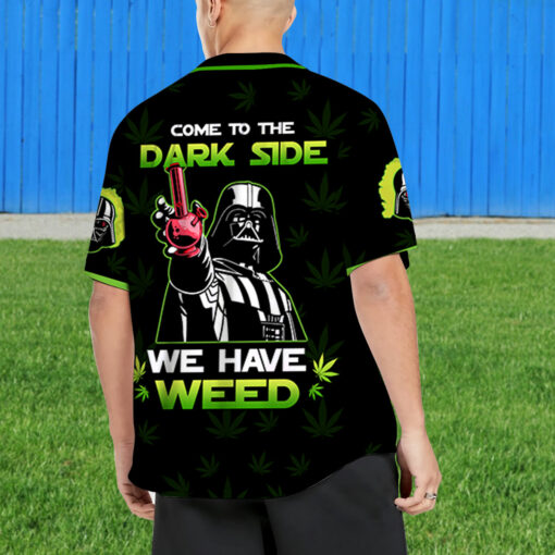Stoned Wars Come To The Dark Side We Have Weed Baseball Jersey $36.95