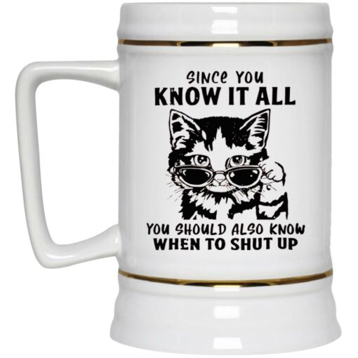 Cat Since You Know It All You Should Also Know When To Shut Up Mug $16.95