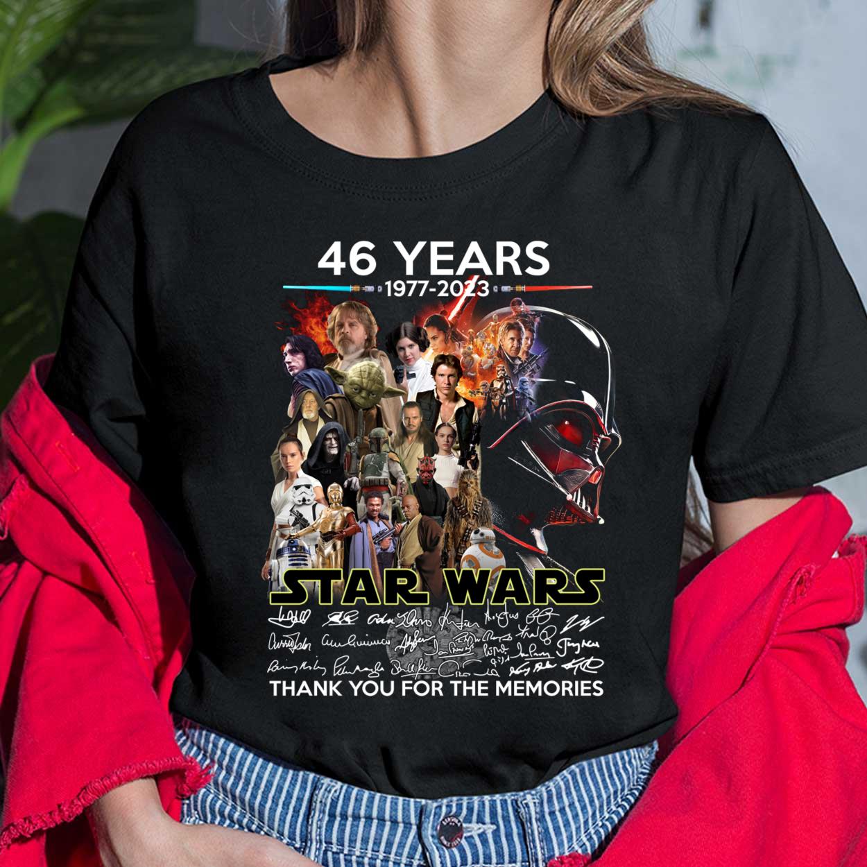 46 Years Star Wars 1977-2023 All Members Signature Thank You For The  Memories Shirt - Lelemoon