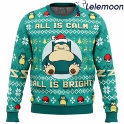 All is Calm All is Bright Snorlax Christmas Sweater