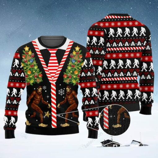 Bigfoot Pattern Cute Ugly Christmas Sweater