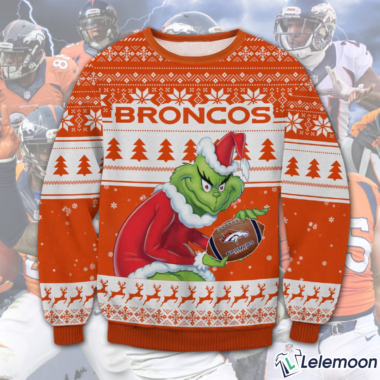 Broncos Grnch Ugly Christmas Sweater - Lelemoon