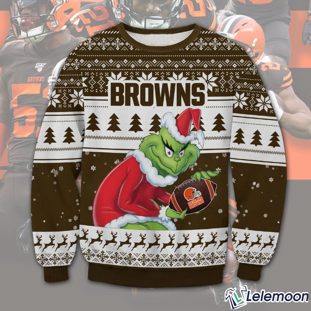 Browns Grnch Ugly Christmas Sweater Lelemoon