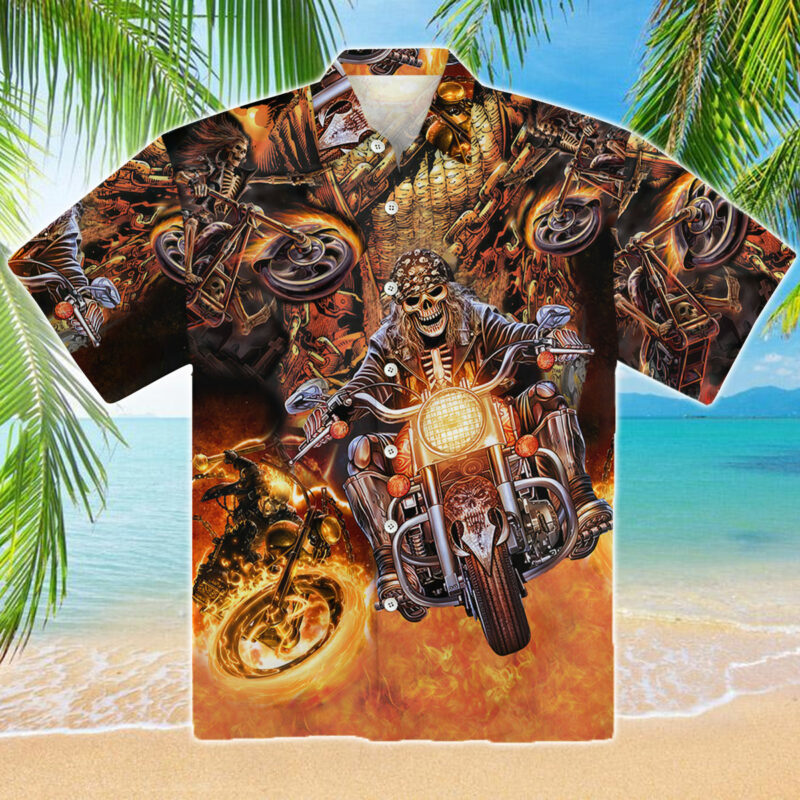 Amazing Skull Motorcycle Racing Hawaiian T-Shirt Amazing Skull Motorcycle Racing Hawaiian T-Shirt