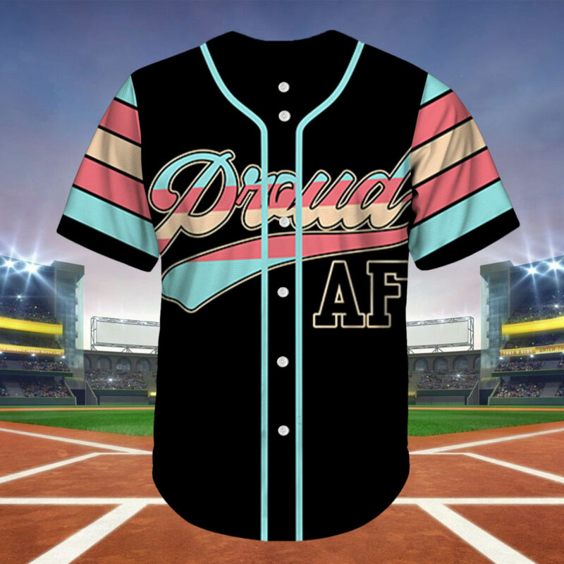 Proud AF Transgender Pride Baseball Jersey Eagles Baseball Jersey Personalized T-Shirt