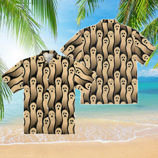  Halloween Ghost Print Hawaiian Shirt