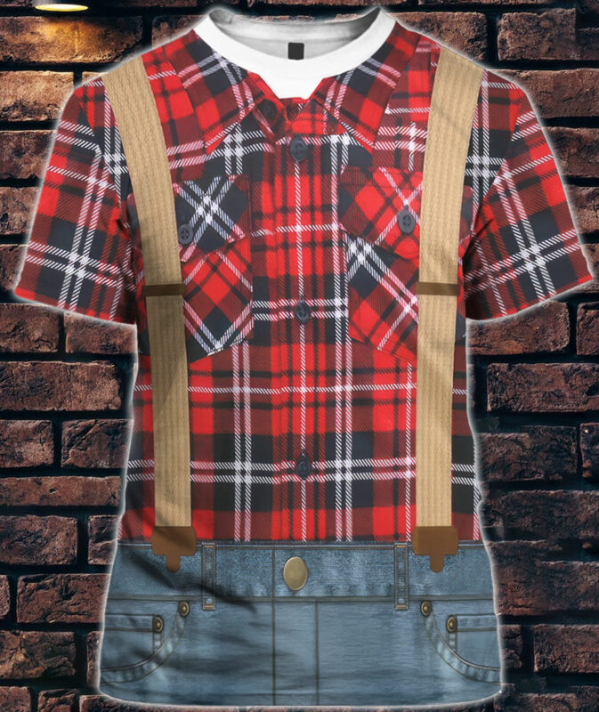 Halloween Lumberjack Costume All Over Adult T-Shirt Halloween Lumberjack Costume All Over Adult T-Shirt