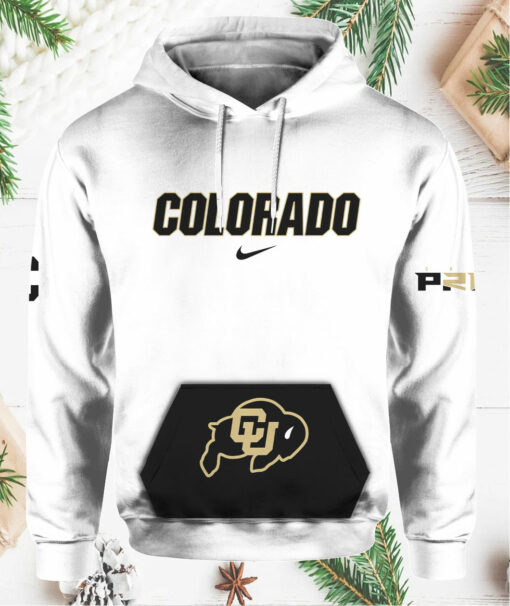 Jc On Deion Sanders Colorado Buffaloes white Hoodie