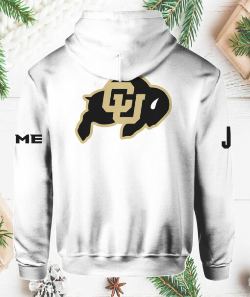 Jc On Deion Sanders Colorado Buffaloes white Hoodie $45.95