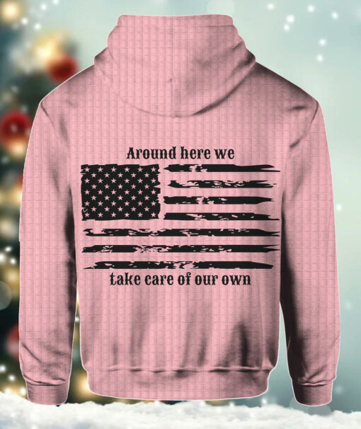 Try That In A Small Town Flag Print Waffle Hoodie $45.95