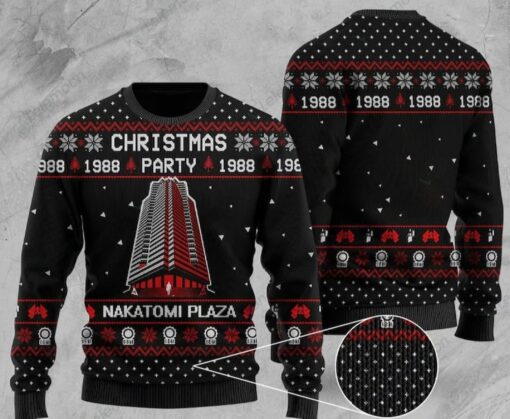 Christmas Party Nakatomi Plaza Ugly Christmas Sweater $41.95