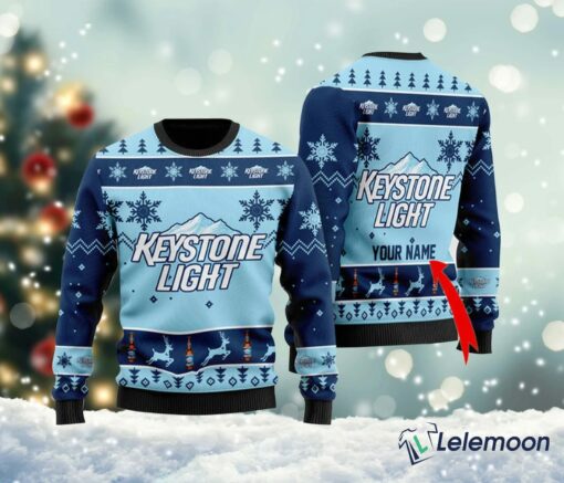 Customized Keystone Light Ugly Christmas Sweater