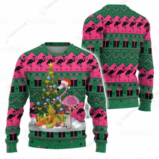 Flamingo Ugly Christmas Sweater, Flamingo Sweatshirt $41.95