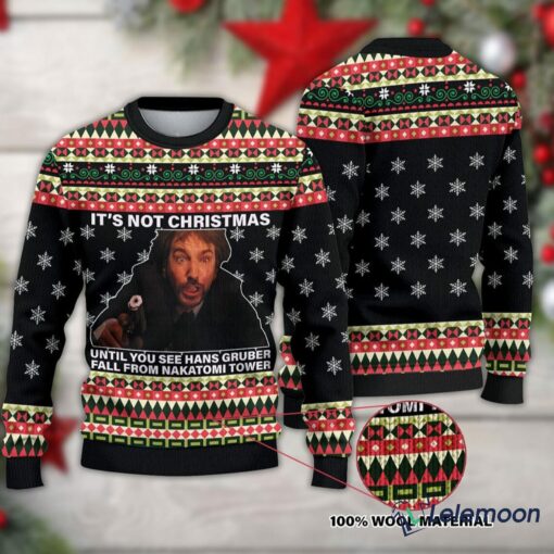 Hans Gruber Fall Nakatomi Plaza Die Hard Ugly Christmas Sweater
