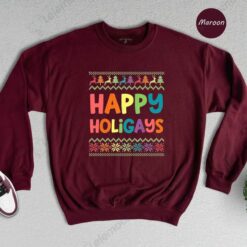 Happy Holigays Christmas Sweatshirt, Holigays Christmas Christmas Sweater $30.95
