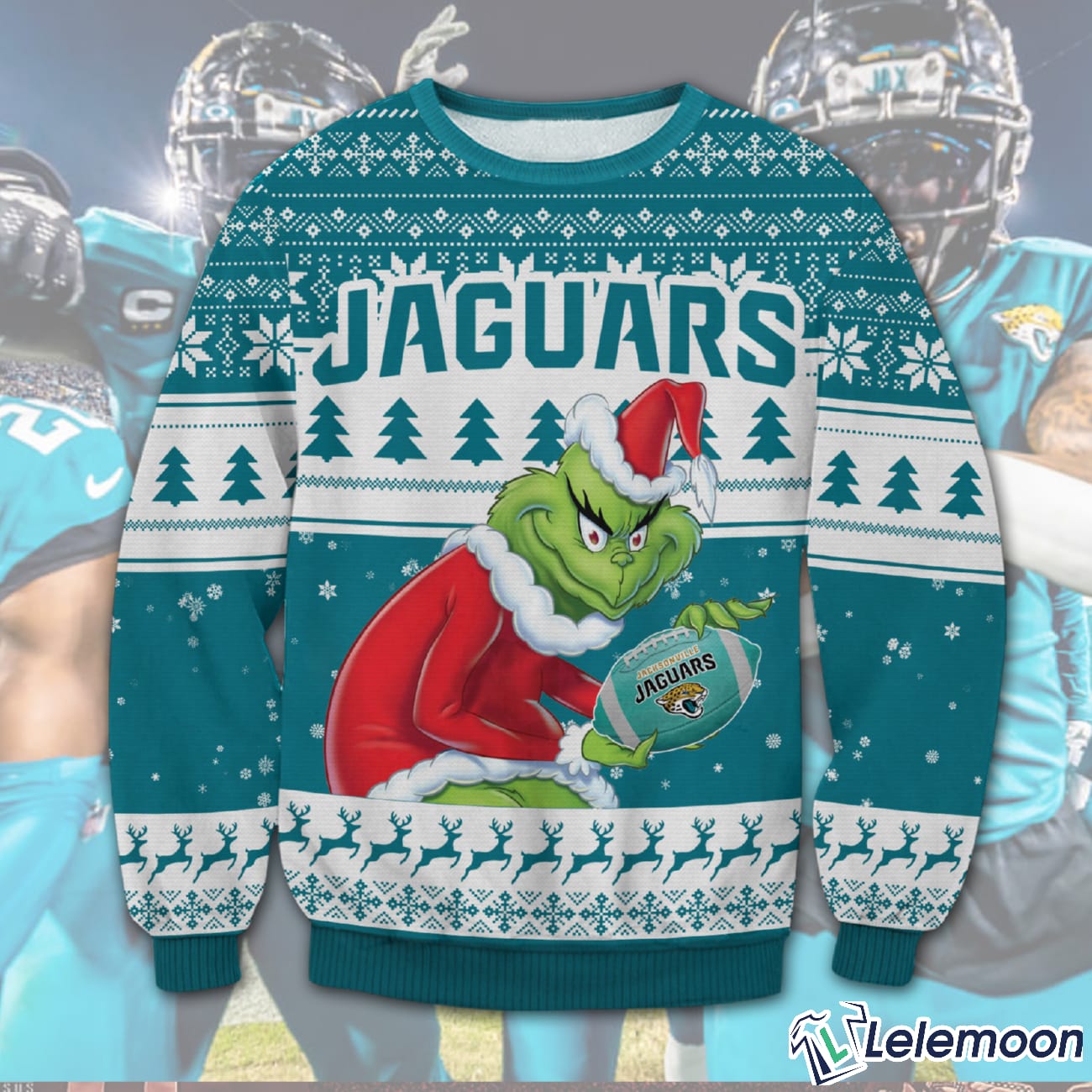 Jaguars Grnch Ugly Christmas Sweater - Lelemoon
