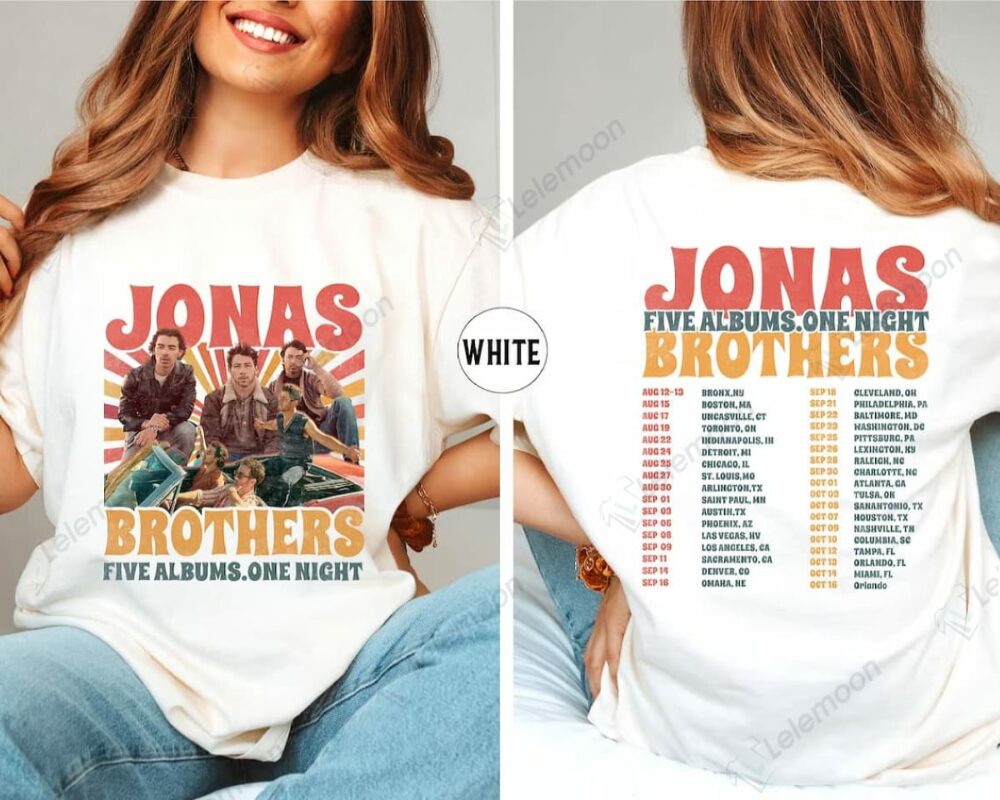 Jonas Brothers Five Albums One Night Tour Shirt Jonas Brothers Five Albums One Night Tour Shirt